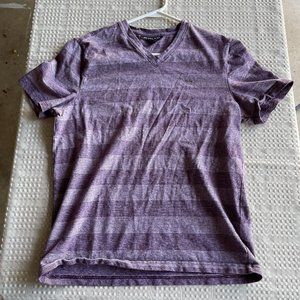 Michael Kors Maroon Striped V-Neck Men's M